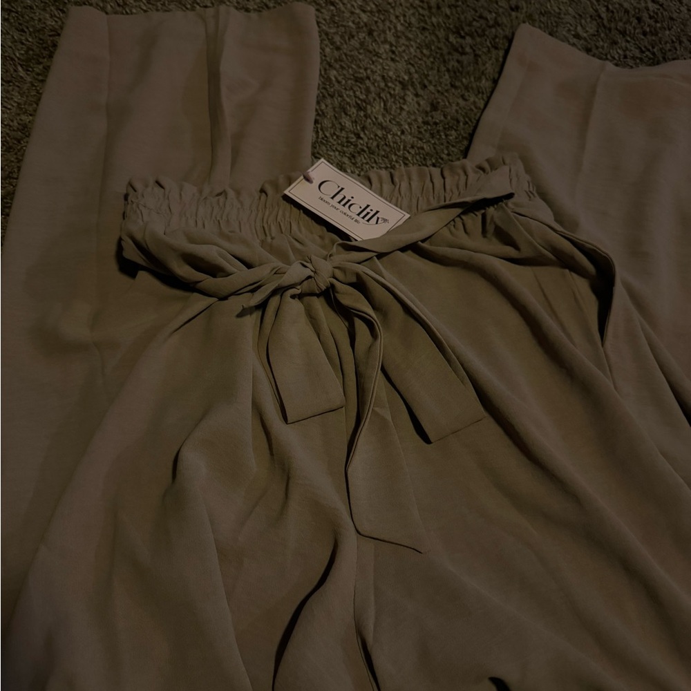 Chiclily Tan Wide-Leg Pants